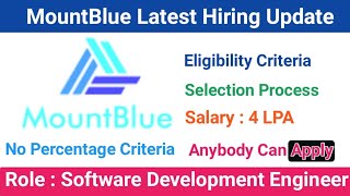 MountBlue Technologies Hiring Update from Great Learning | No Eligibility Criteria