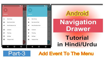 Android Navigation Drawer Tutorial in hindi/Urdu | Add Event to The Navigation Menu | part 3