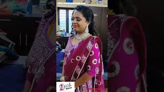 Nandhinis Reception Makeup, Hairstyle,Draping Jewelry