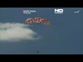 Moment Artemis II capsule splashes down in Pacific