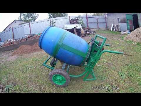 How I assembled a concrete mixer from a plastic barrel with my own hands