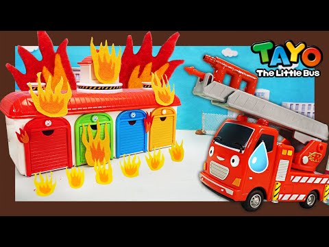 Fire Truck and Rescue Team! The little buses are in danger! l Red Rangers l Tayo Toy Adventure