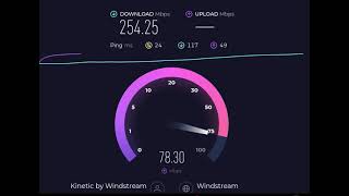 kinetic by windstream "1 GIG" "Fiber" speed test
