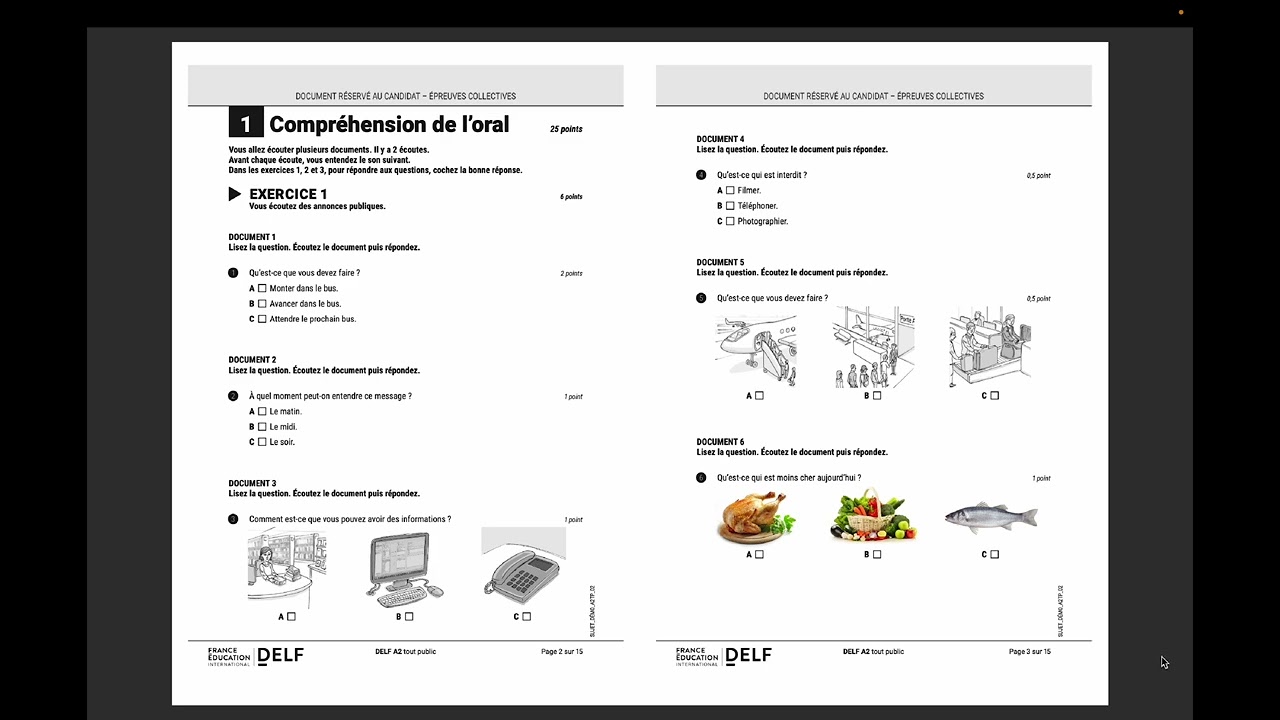Compréhension orale en français - partie 1