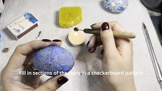Pysanka Tutorial: Blue Star Geometric Pattern