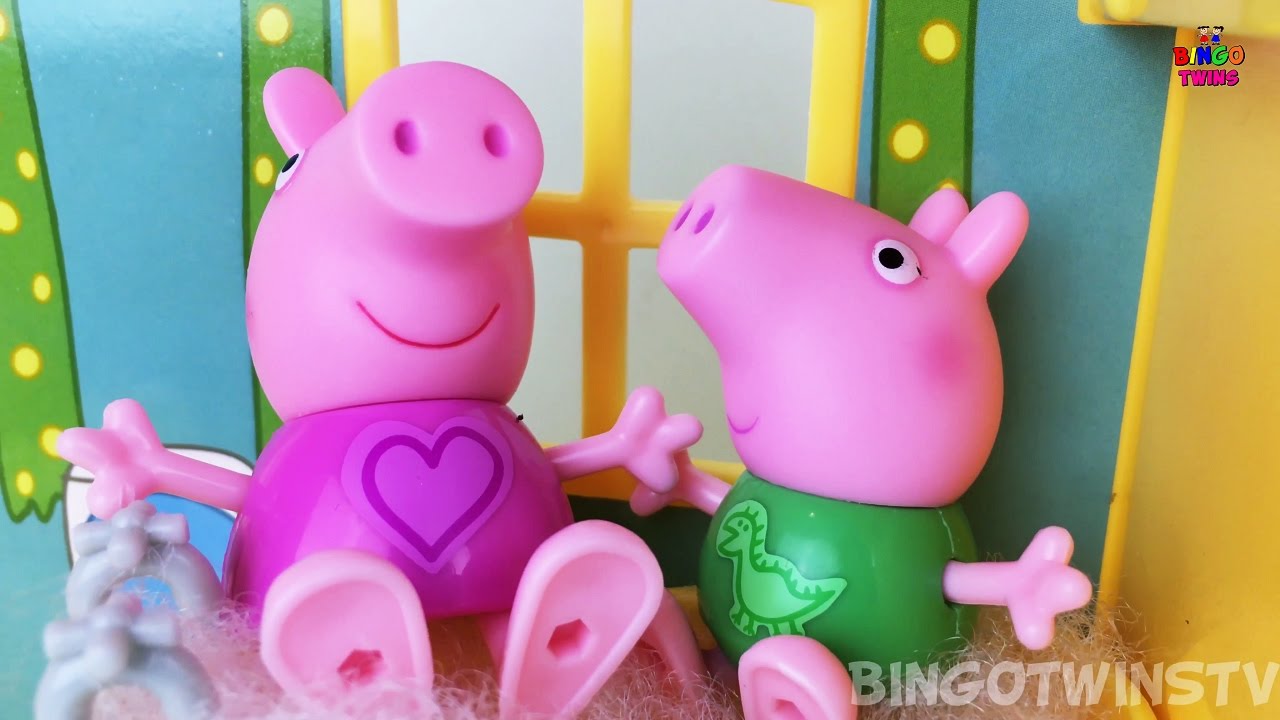 Peppa Pig Bubble bath&Muddy Puddles Play w/ Friends Peppa Pig Play house Funny