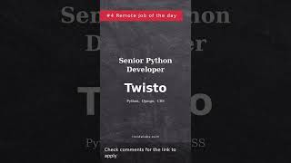 Remote Python Developer Jobs of the Day | Jan 13, Sat