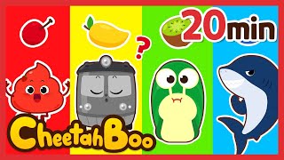 What color am I? | 🌈Rainbow Animals Compilation | Dinosaurs | Sharks | Kids Song | #Cheetahboo