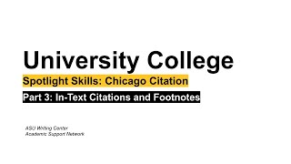 Chicago Citation Style: In Text Citations & Footnotes