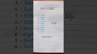 How To Say Dates In English