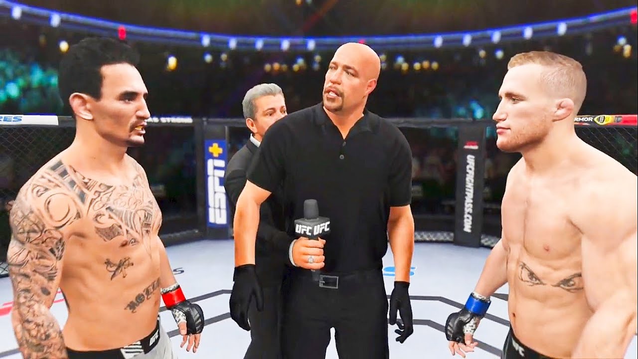 Justin Gaethje vs Max Holloway. Макс Холлоуэй Джастин Гейджи. Max Holloway Gaethje. Скриншот UFC 4 Макс Холлоуэй.