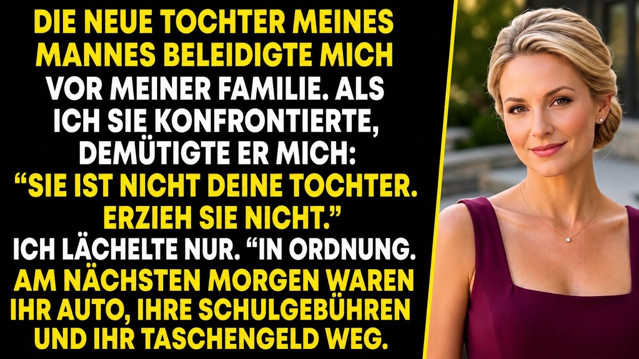 „Sie ist nicht deine Tochter, also hör auf, sie zu maßregeln.“ Mit diesen Worten stellte mich mein Mann vor seiner 14-jährigen Tochter bloß, während wir am Esstisch saßen. Drei Jahre lang bezahlte...