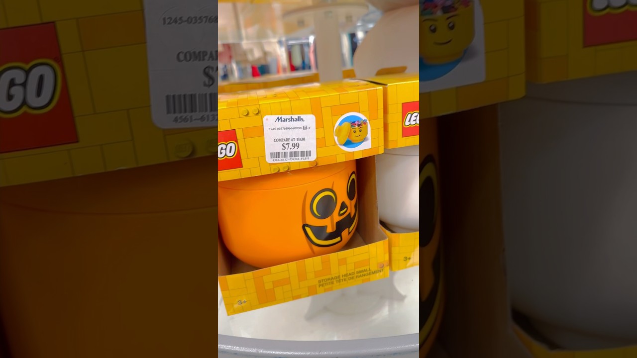 Lego Finds : Lego Pumpkin Storage head and Lego Skeleton Storage Head at Marshalls 