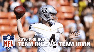 Derek Carr Buys Time & Finds Jarvis Landry for 40 Yards! | Rice vs. Irvin | NFL Pro Bowl 2016