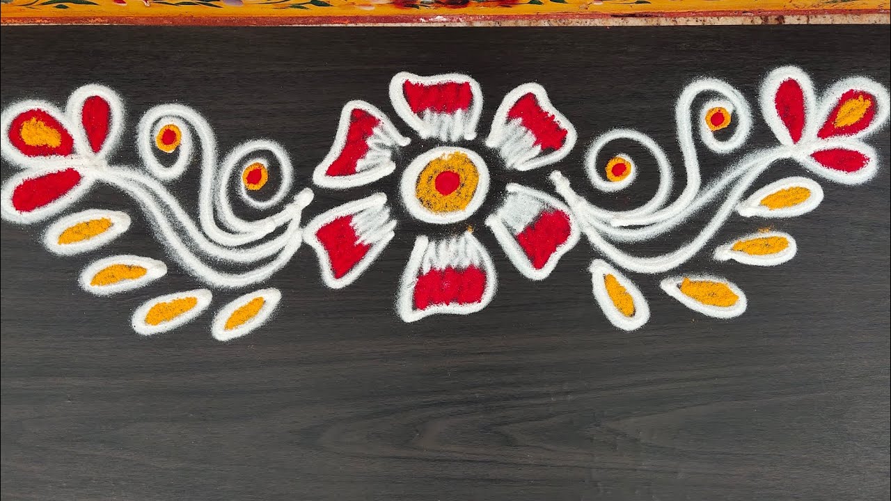 Easy rangoli design | Easy rangoli design tutorial for beginners 
