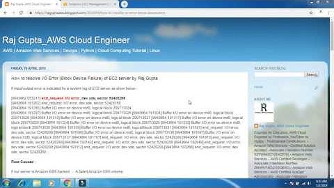 How To Resolve I/O Error (Block Device Failure) Of EC2 Server | AWS in English | Raj Gupta