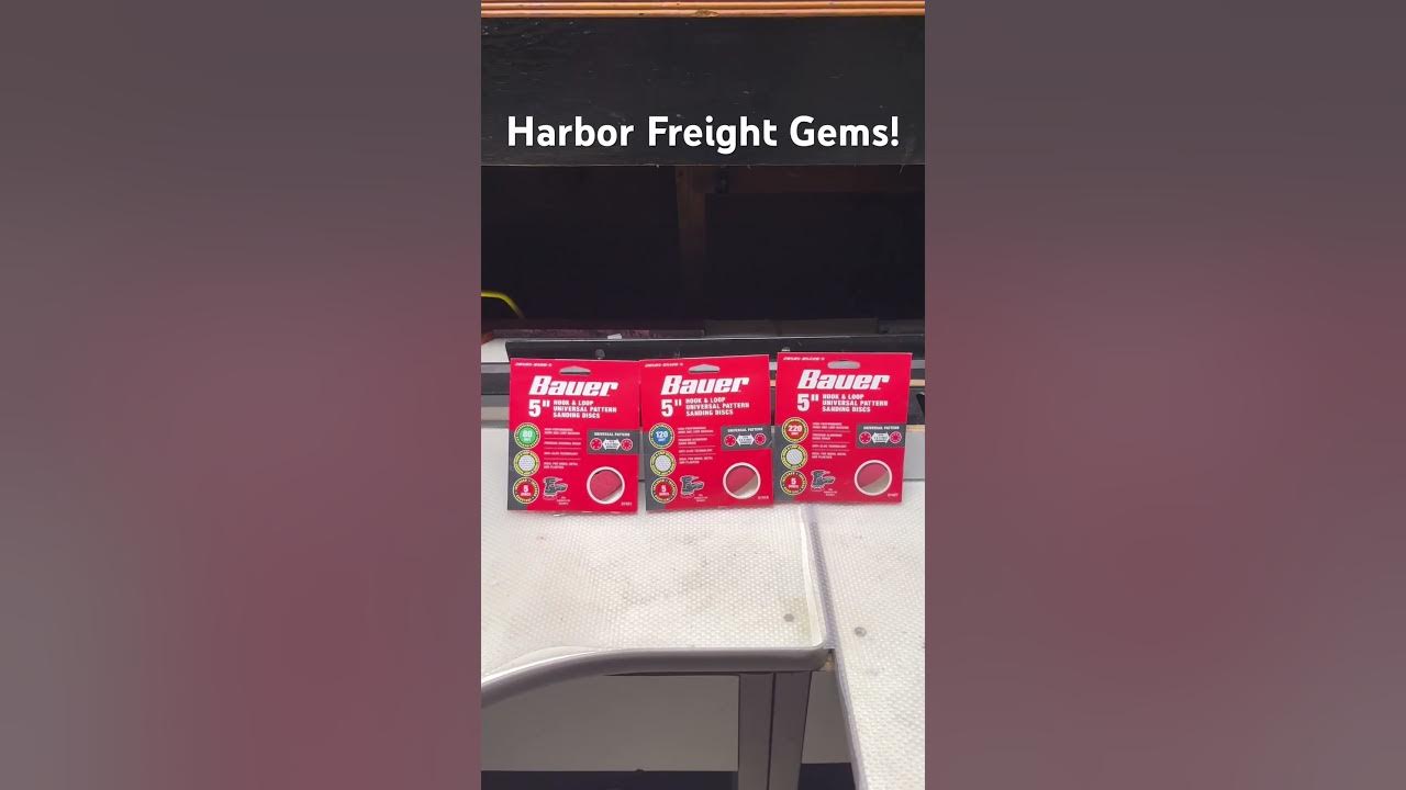 Harbor Freight Gems Bauer 5in Hook and Loop Sandpaper Discs YouTube