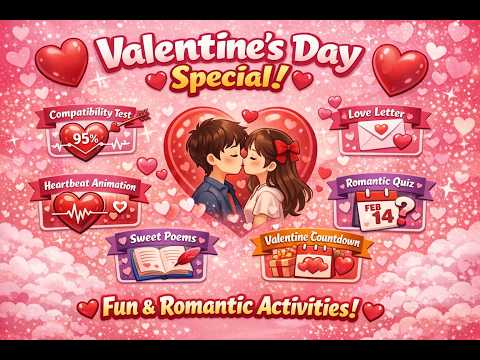 Valentine’s Day Special Python Project 💖 | Love Calculator, Quiz & Animation | Tkinter GUI