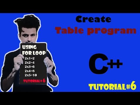 How to Create table using for loop in C++