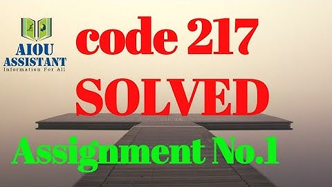 aiou solved Assignment autumn 2020 || code 217 Assignment no.01
