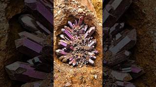 the process of discovering purple crystal stones 💎 #gemstone #crystals #diamond #jade #agate