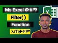 How to Use the FILTER Function in Excel | Step-by-Step Tutorial" in Amharic