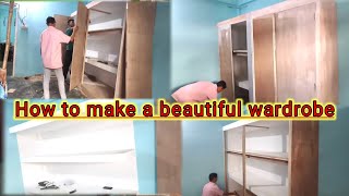 How to make Wall mounted wardrobe cabinet || wardrobe cabinet making ideas #plywoodfurniture  