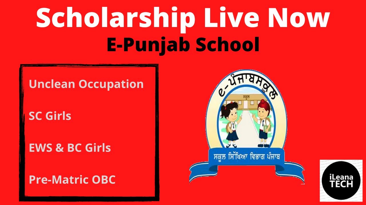 Scholarship Live Now || SC Girls || OBC & EWS || Unclean || E-Punjab School