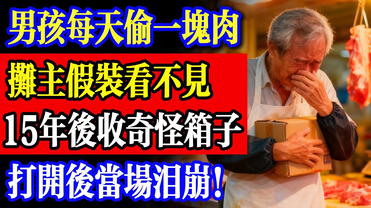 男孩每天偷一塊肉，攤主假裝看不見男孩小動作，15年後攤主收到個奇怪箱子，打開後當場淚崩！