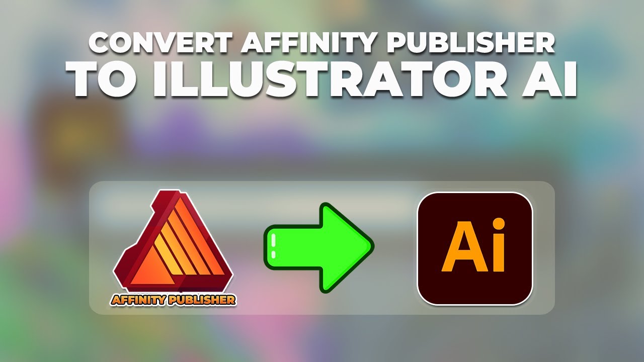 How to Convert Affinity publisher to Illustrator Ai - YouTube