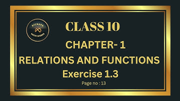 Exercise 1.3 (full) | TN Class 10 Maths | Chapter - 1 Relations and Functions |