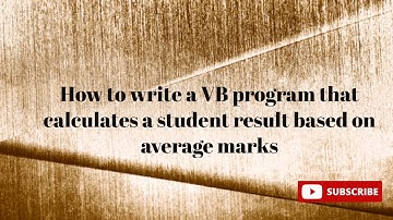 How to write a VB program that calculates a student result based on average marks #vb #board #pu