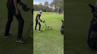 How to put a TaylorMade golf bag onto a Clicgear buggy #golfcourse #golf #short #golfbag