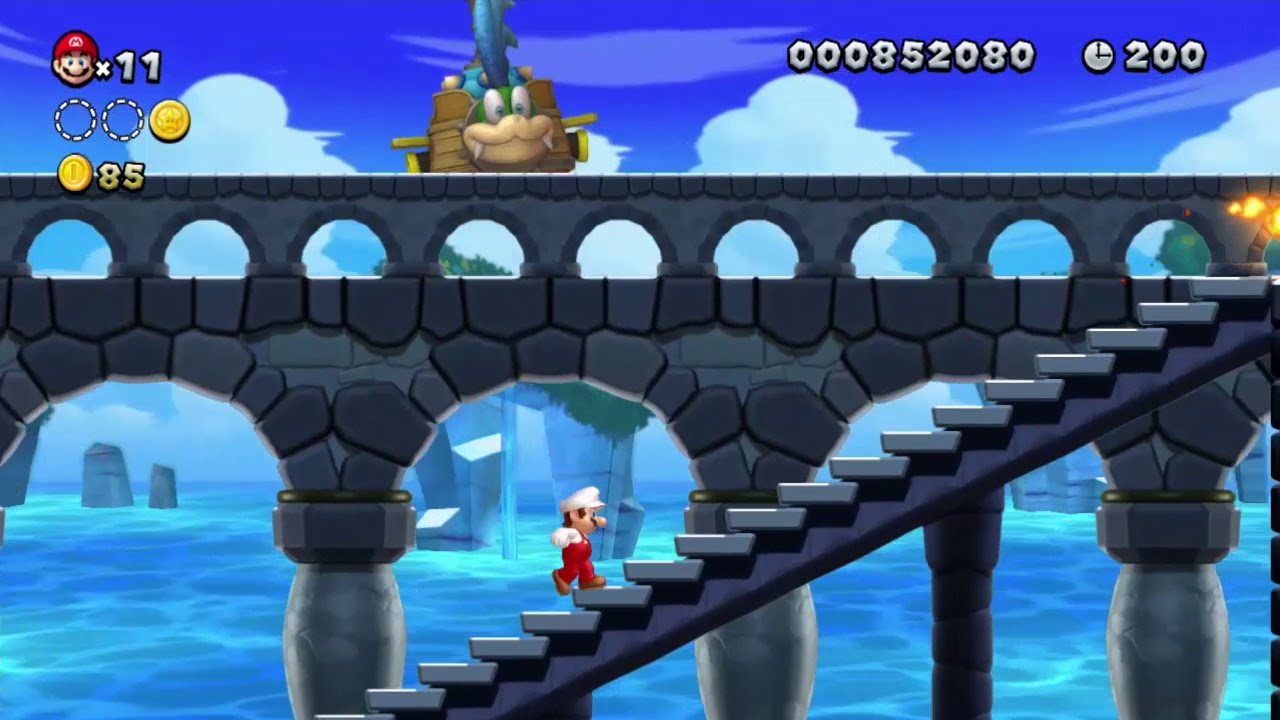 Super Mario Bros WII U All Boss Battles and Ending - YouTube