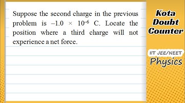 HCV: Suppose the second charge in the previous problem is –1.0×10–6 C. Locate the position where a