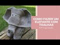 Elefante fofo feito com toalhas