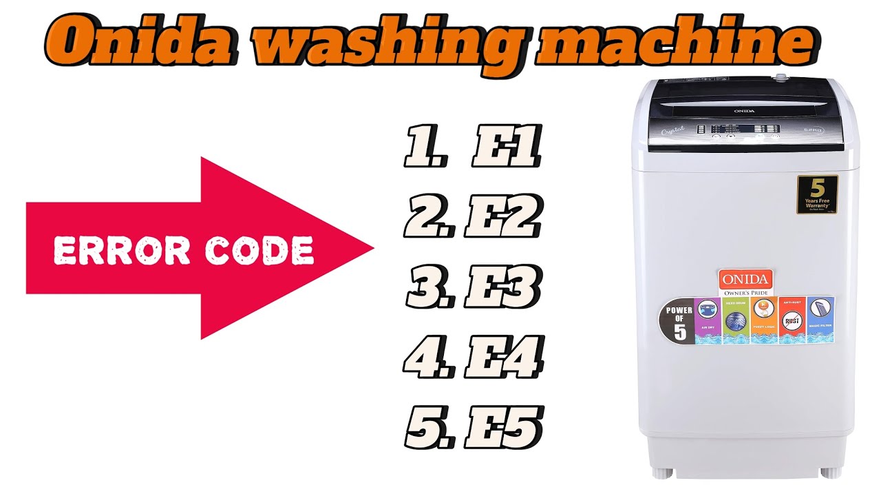 Onida washing machine all Error code  ( 