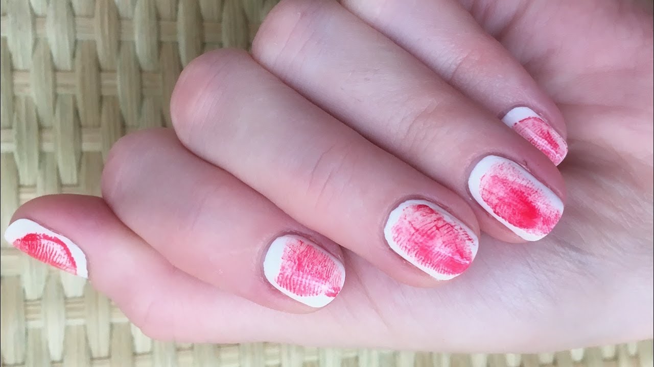 7. "Halloween Nail Art with Bloody Handprints" - wide 5