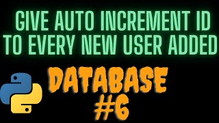 How To Give Auto Increment id to every New User Added to Database #6