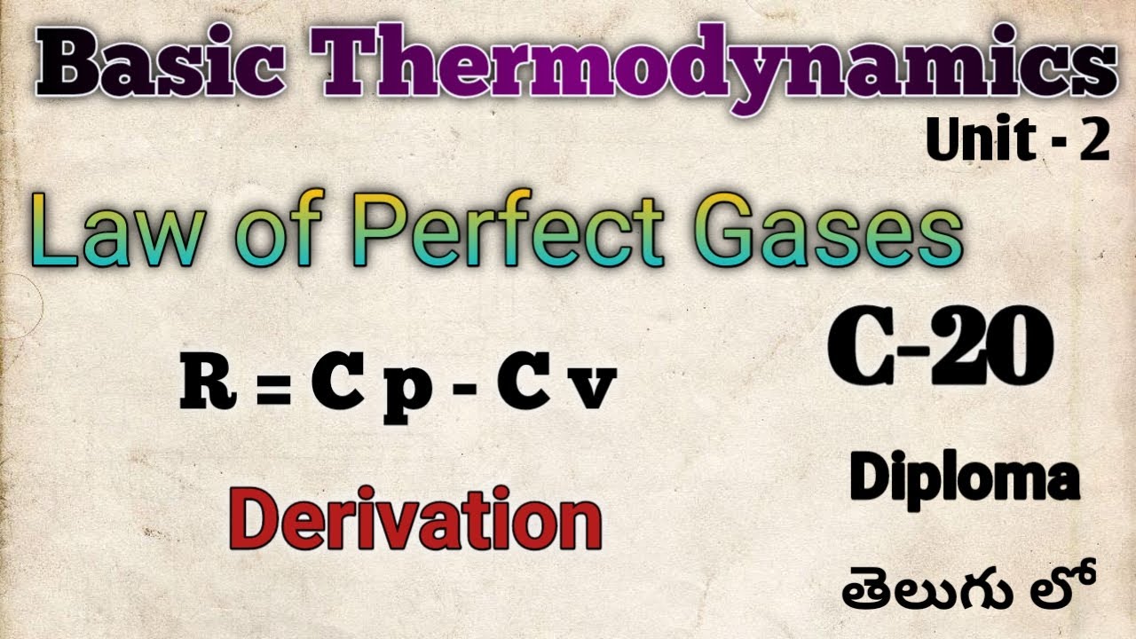 Law Of Perfect Gases Ll R Cp Cv Derivation In Thermal Engineering Ll law-of-perfect-gases-ll-r-cp-cv-derivation-in-thermal-engineering-ll