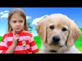 Bogdan helps Anabella take care of the pet | Funny &amp; cute dogs and kids