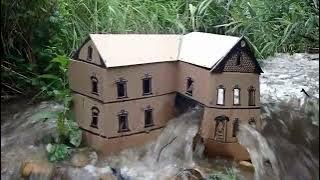 Cardboard House Vs MASSIVE FLASH FLOOD