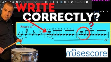 How to create Snare STICKINGS, FLAMS Snare drum on/off in Musescore