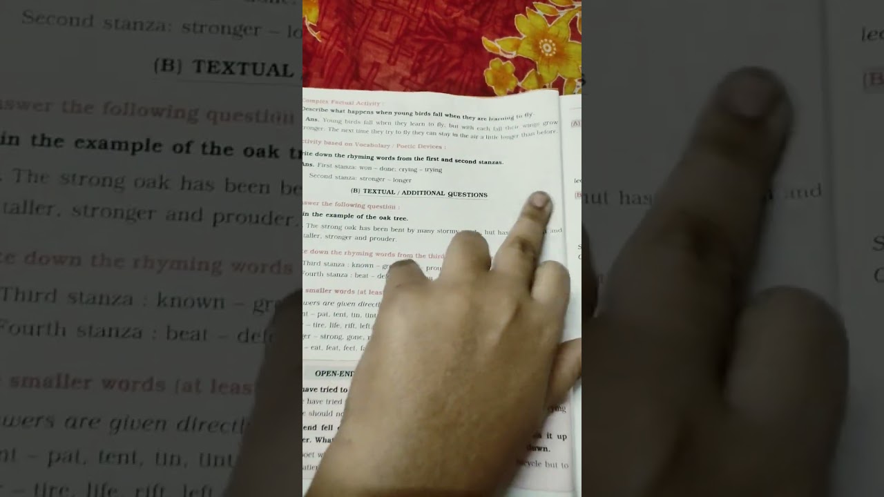 std 6 poem 1.1 don't give up! question and answer notes