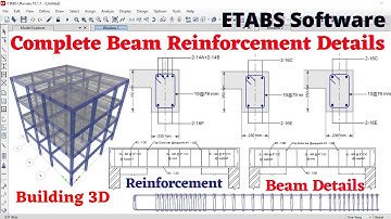 Compete Beam reinforcement details in ETABS | building design | civil engineering | online |