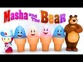 Masha and The Bear Toys Surprise Ice Cream Cones Play Doh Eggs Surprise Eggs Toy Videos