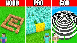 Minecraft Battle: GIANT MAZE BUILD CHALLENGE - NOOB vs PRO vs HACKER vs GOD in Minecraft!