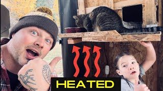 DIY Outdoor CAT shelter | How to build a HEATED Cat shelter | WINTER CAT SHELTER