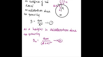 Acceleration due to gravity at a height h from the surface of the earth 