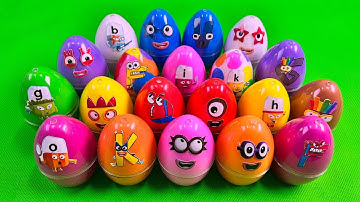 Mixing CLAY with Numberblocks inside Mini Dinosaur Egg, Cake Shapes,... Coloring! ASMR